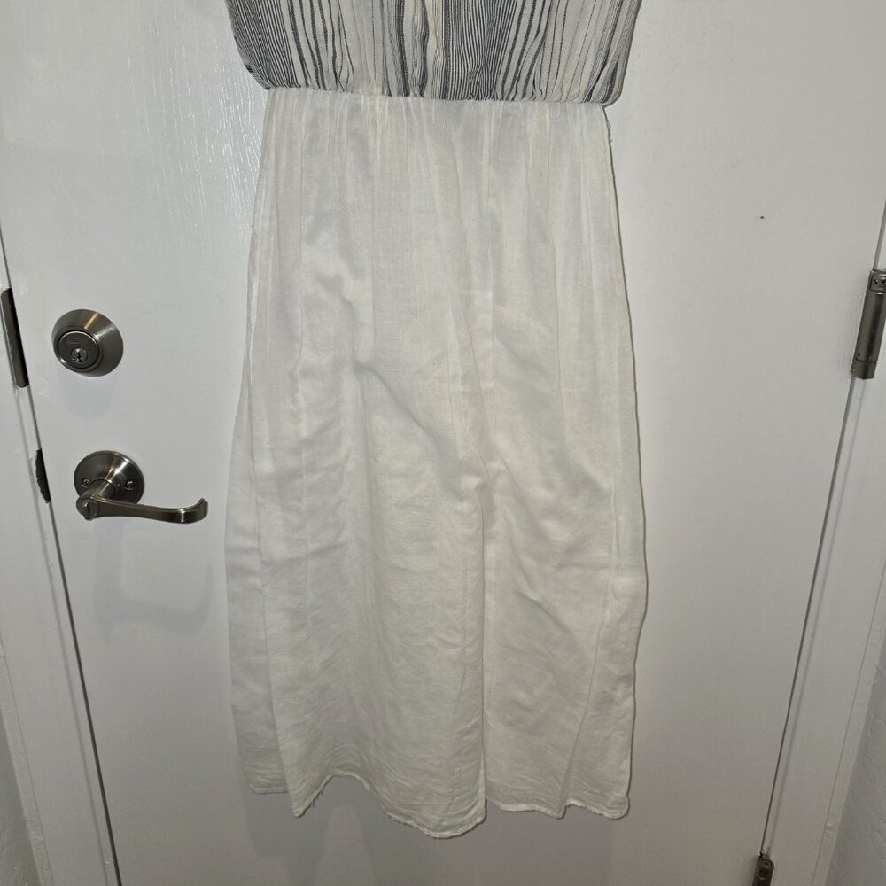 Japna Blue & White Halter Maxi Dress Ruffled Hem Elastic Waist UnderSkirt Sz M - Picture 8 of 12